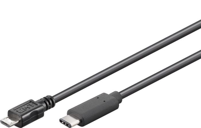 Kábel USB 2.0 konektor Micro/USB-C 3.1 konektor 1m čierny