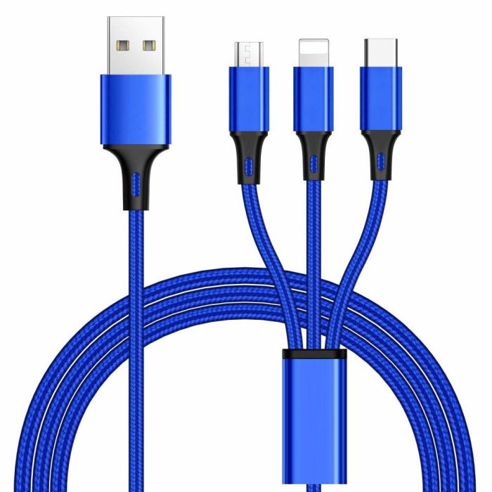 Univerzálny USB kábel 3v1 Lightning / USB C / micro USB