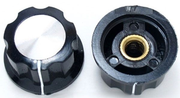 Prístrojový gombík MF-A02 23x15mm, hriadeľ 6mm