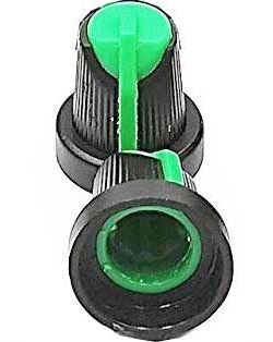 Prístrojový gombík 15x17mm, hriadeľ 6mm čierno-zelený
