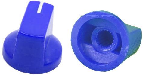Prístrojový gombík KN19 19x14, 5mm, hriadeľ 6mm, modrý
