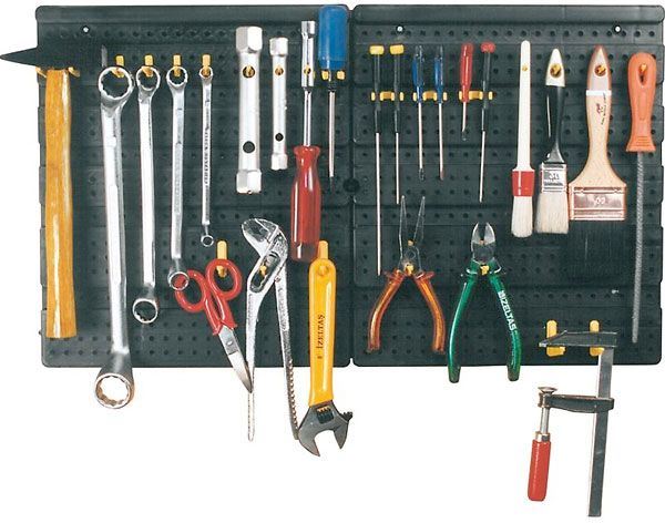Nástenný držiak na náradie - panel plastový 646x385mm, ArtPlast 324