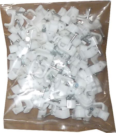 Káblová príchytka plochá 6x4,1mm biela, balenie 100ks