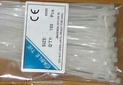 Sťahovacia páska 2,5x100mm biela, balenie 100ks