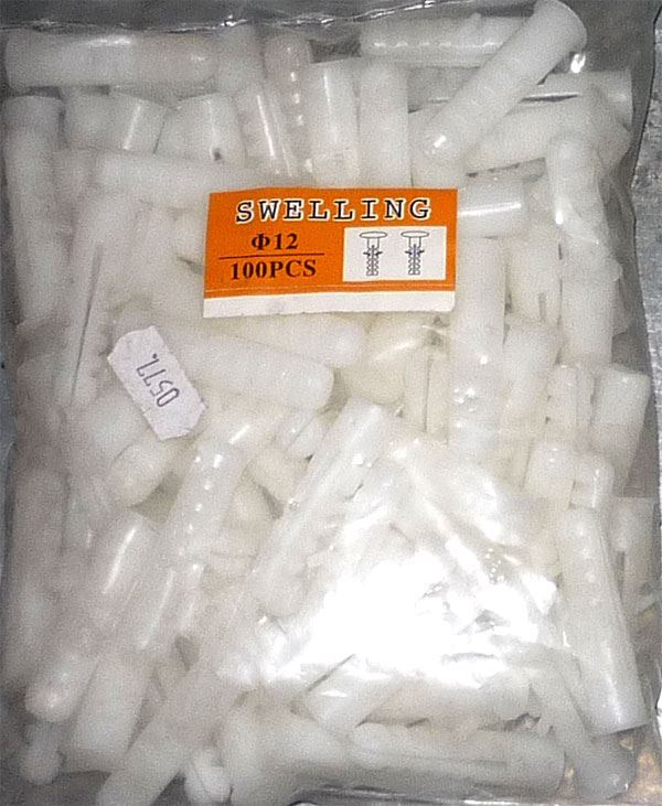 Hmoždinka 12mm nylonová biela, balenie 100ks