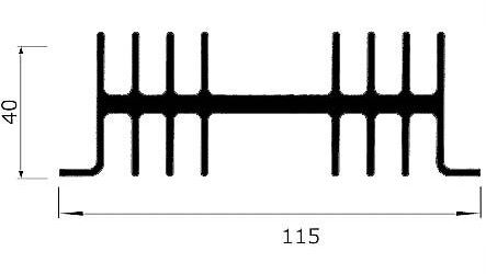 Chladič Al ZH0753 115x40x500mm
