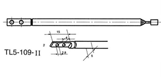 Anténa teleskopická priemer 5mm 109/338mm 5dielna