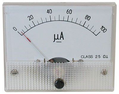 Analógový panelový ampérmeter 69C9 100uA DC