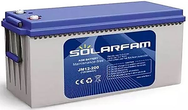 Pb akumulátor Solarfam JM12-200Ah VRLA AGM 12V/200Ah polotrakčný