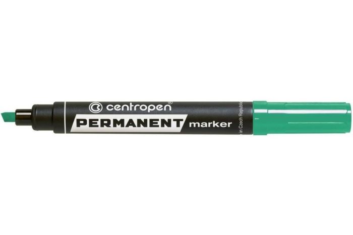 Popisovač permanentný Centropen 8576, klinový hrot, 1-4,6 mm, zelený