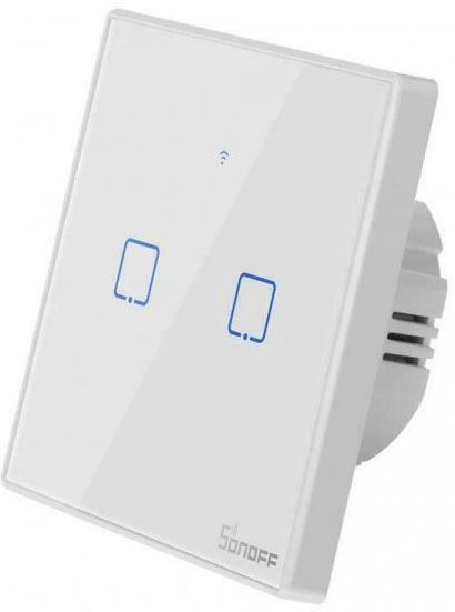 Diaľkovo ovládaný vypínač Sonoff T2EU2C-TX wifi+RF 433MHz 2kanálový