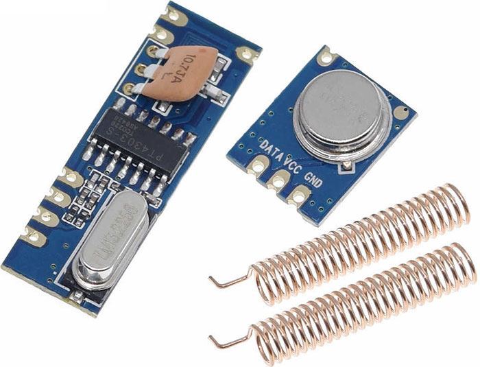 Diaľkové ovládanie, vysielač+prijímač 433MHz, modul STX882+SRX882