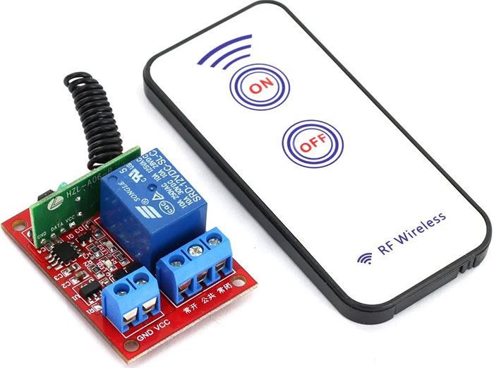 Diaľkové ovládanie, vysielač+prijímač RF 433MHz, napájanie prijímača 12V