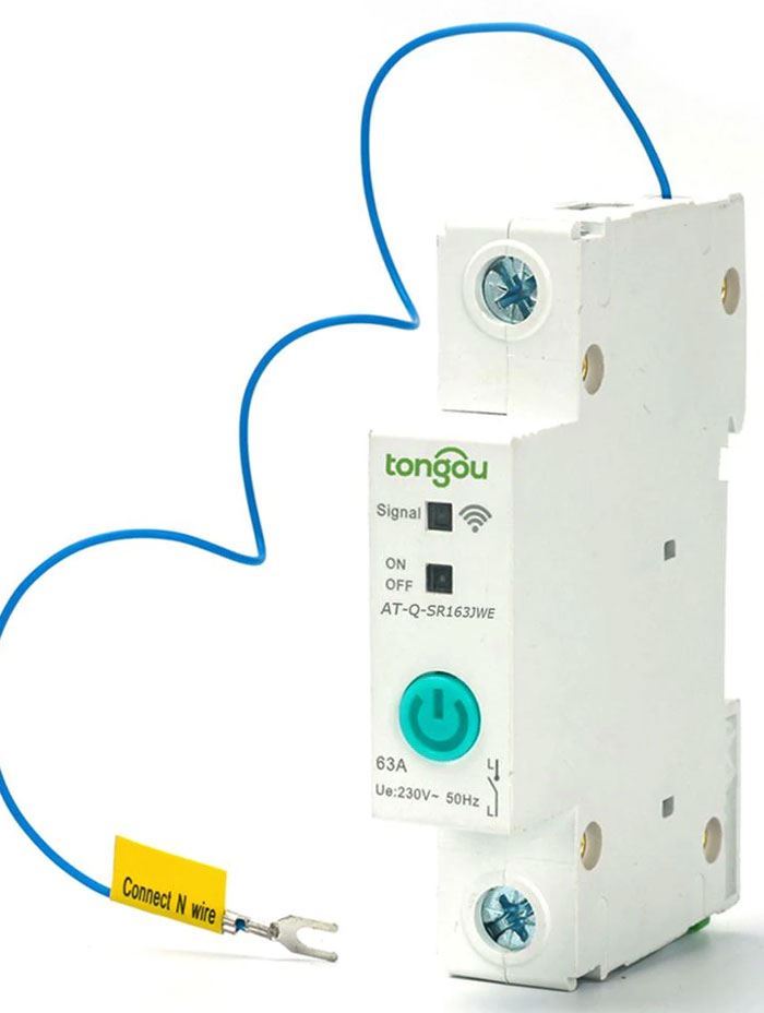 Istič 63A 1P s ovládaním wifi na DIN lištu AT-Q-SR163JWE, 90-260AC