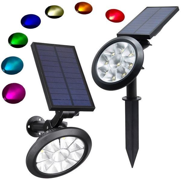 Farebná solárna záhradná lampa RGB