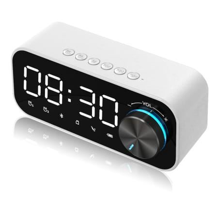 Bluetooth reproduktor B126 s rádiom FM a hodinami (rádiobudík)