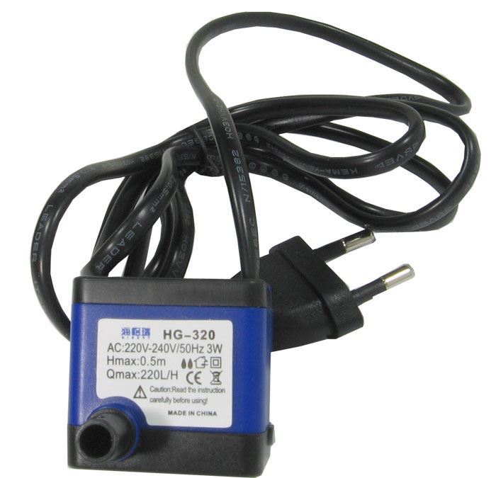 Akvarijné čerpadlo HG-320 220l/hod, 230VAC/50Hz, koncovka EU