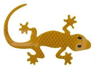 Reflexná nálepka Jašterica GECKO žltá