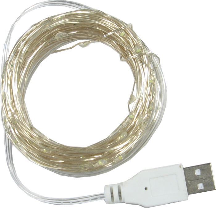 Vianočné a párty osvetlenia - reťaz 100x LED biely, dĺžka 10m