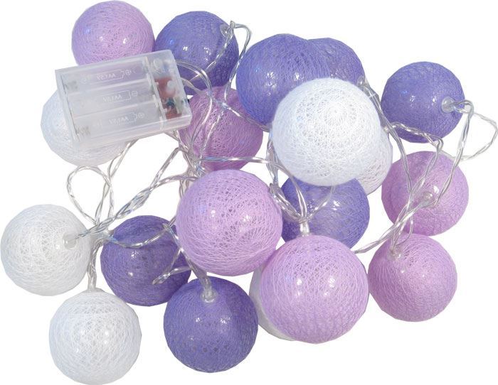 Vianočné a párty osvetlenia - 20x guľa LED multicolor, dĺžka 3m, DOPROD