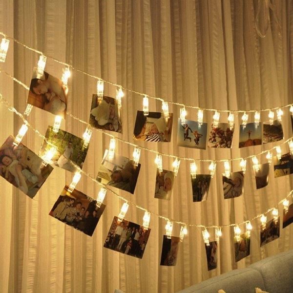 Dekoratívne osvetlenie na fotografie, 20LED 3m, teplá biela