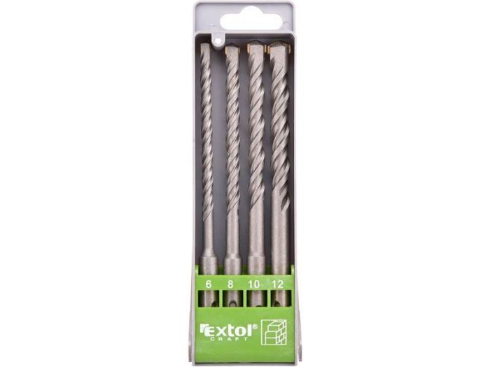 Vrtáky SDS PLUS príklepové do betónu, 4ks, EXTOL CRAFT, 23902