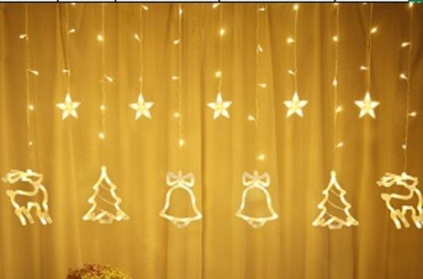Vianočné osvetlenie so sobom 138LED LIGHT CURTAIN, teplá biela