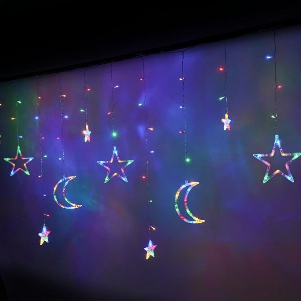 Vianočné osvetlenie mesiac 138LED LIGHT CURTAIN 3m, viacfarebné