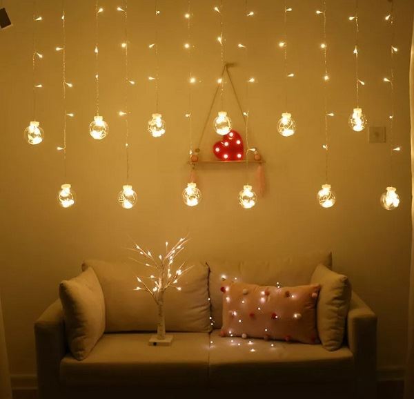 Vianočné osvetlenie reťaz guľa 3m 108LED teplá biela