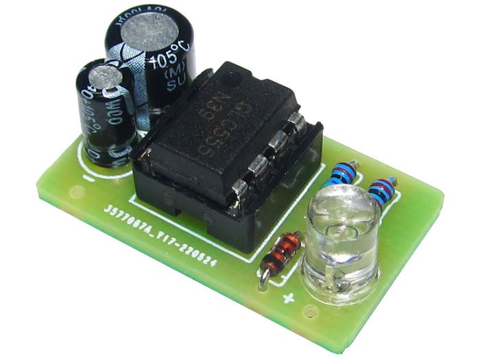 Úsporný blikač s NE555 biela LED STAVEBNICA