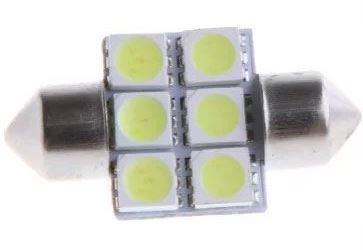 Žiarovka LED SV8,5-8 sufit 31mm 12V/2W biela, 6xSMD5050