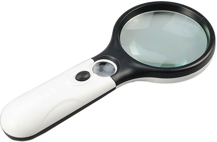 Lupa 6902AB 75mm 3D+45D s osvetlením, napájanie 3xAAA