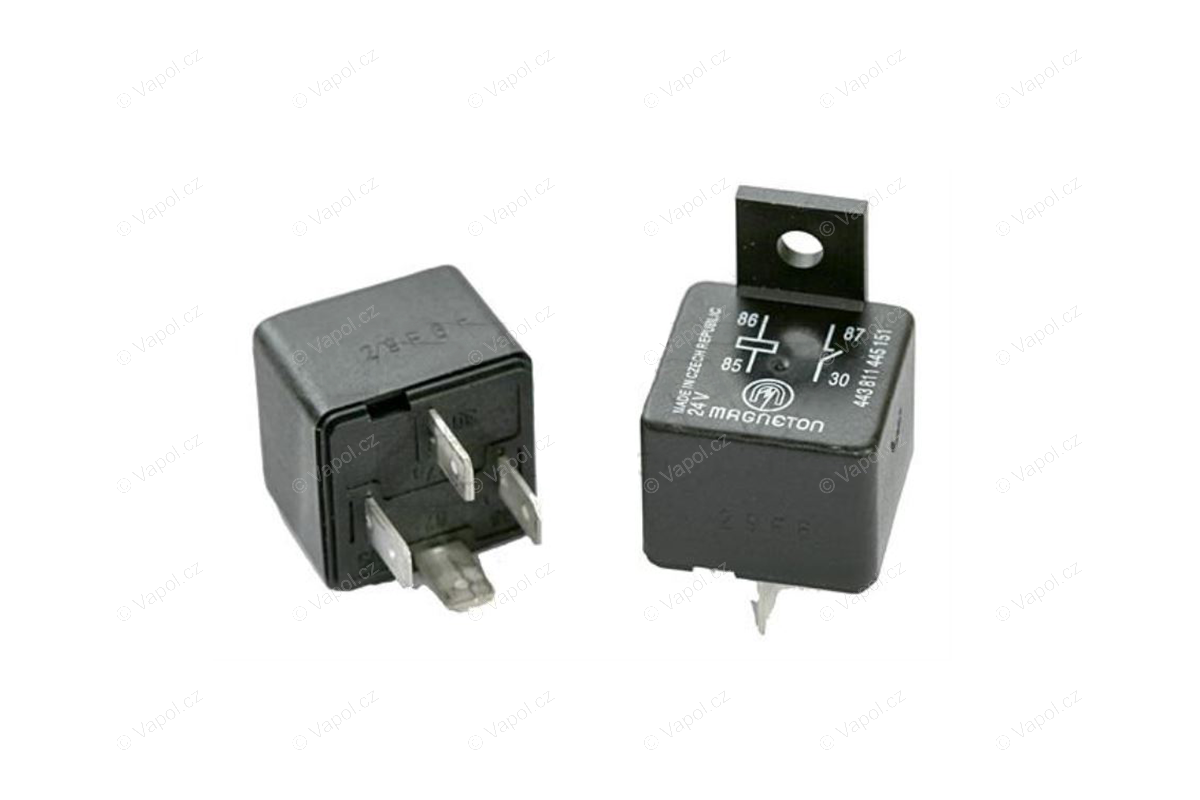 Relé spínacie 24 V / 20 A s držiakom (4 kontakty) MAGNETON