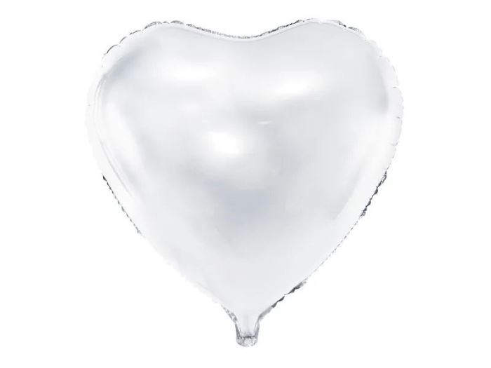 Fóliové nafukovacie srdce 45cm, biele