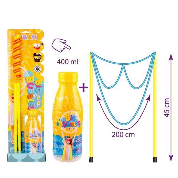 Súprava na veľké mýdlové bubliny Bublifuk TUBAN 400ml Okuliare