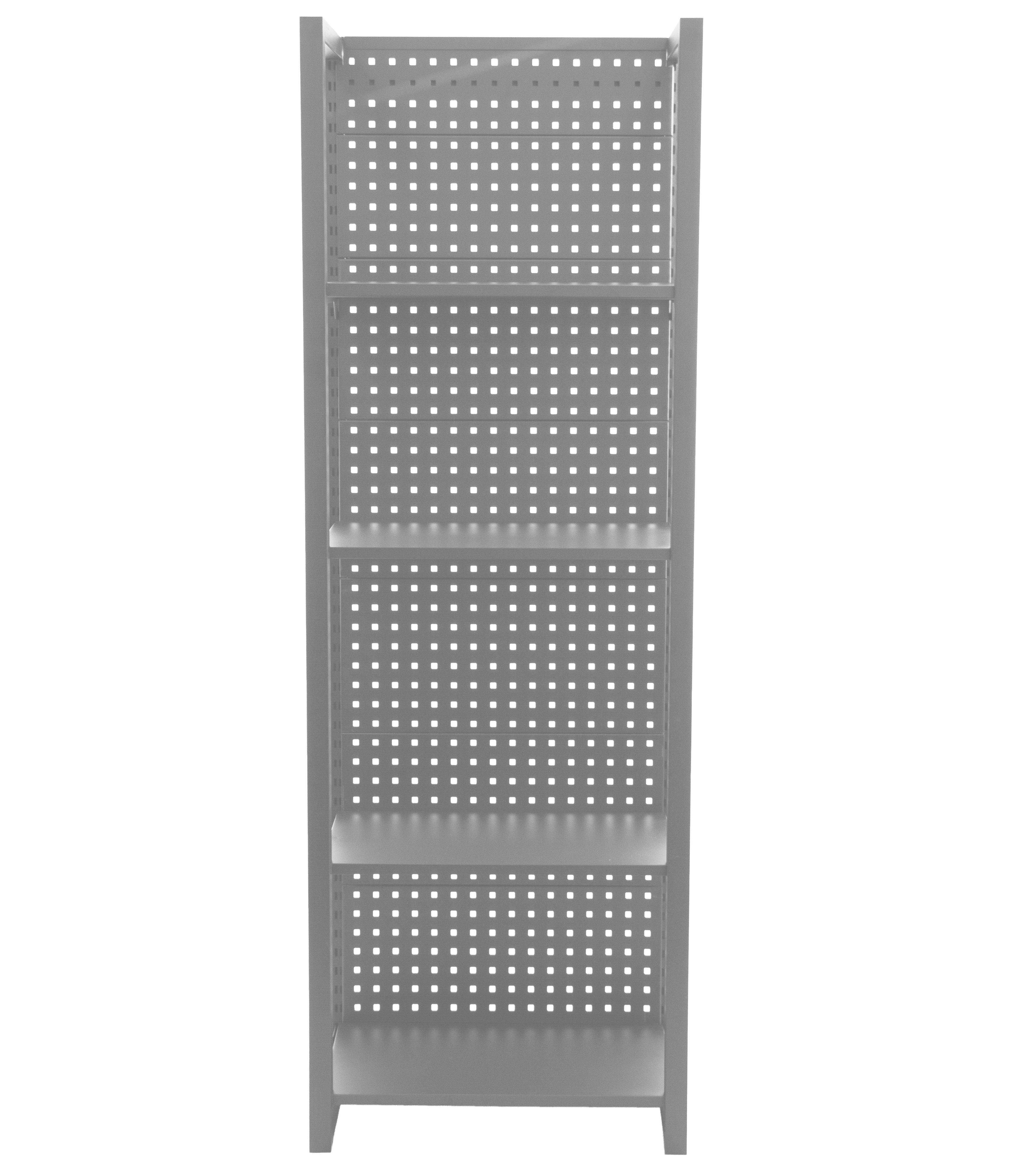 Kovový regál s dierovanou doskou, 680 x 458 x 2000 mm - MTJA680