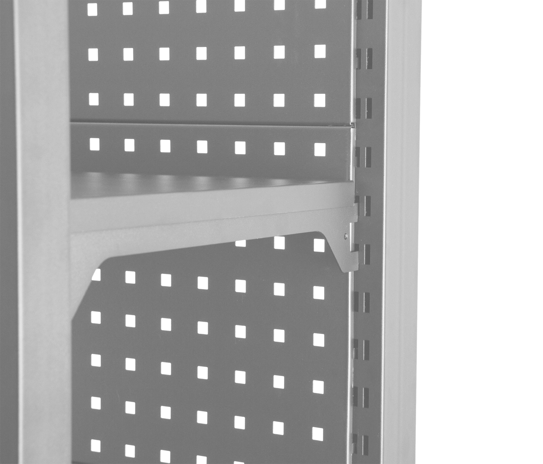Kovový regál s dierovanou doskou, 680 x 458 x 2000 mm - MTJA680