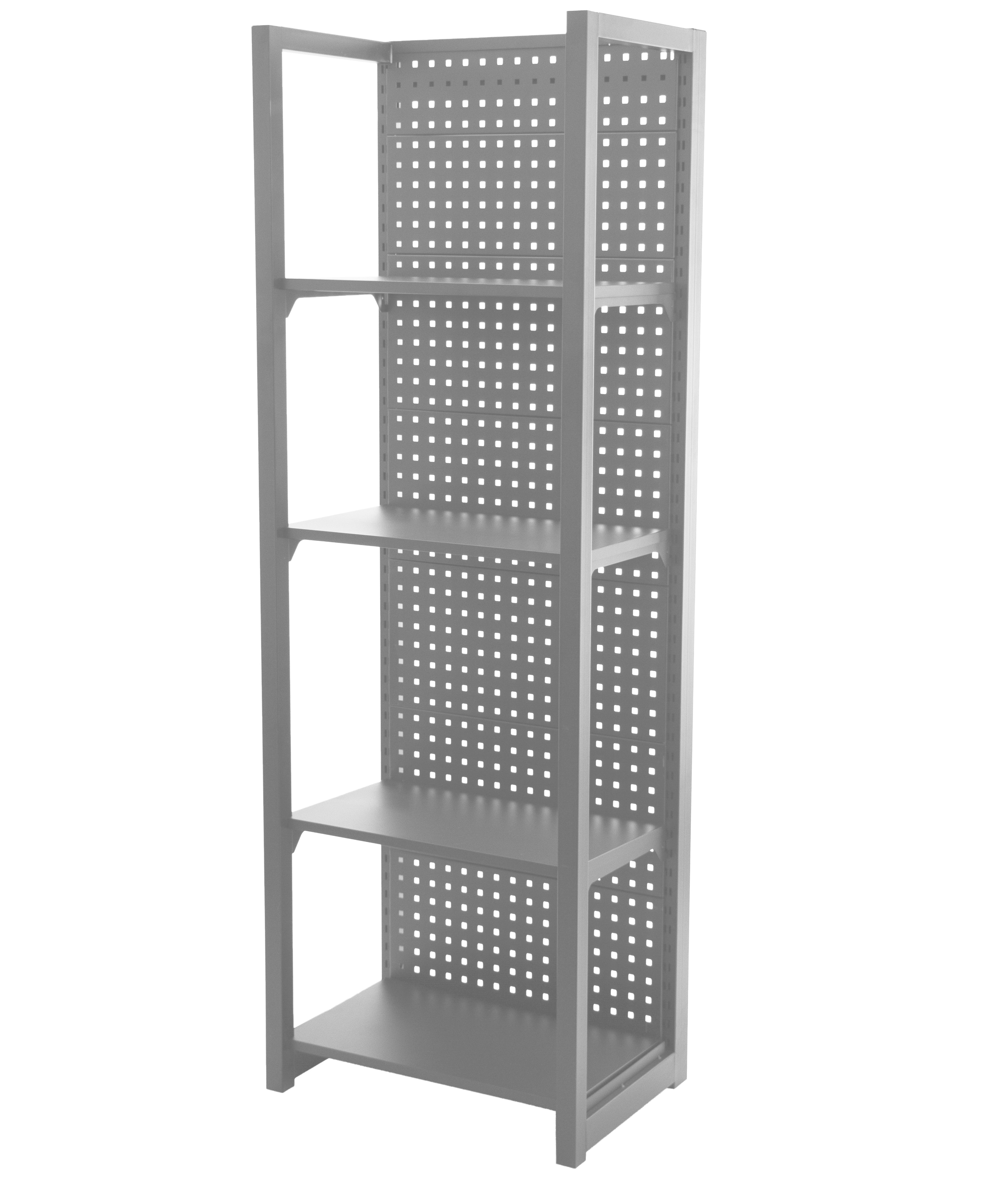 Kovový regál s dierovanou doskou, 680 x 458 x 2000 mm - MTJA680