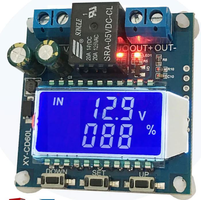 Nabíjací kontrolér pre Pb, Li-Ion a LiFePO4 batérie, modul XY-CD60L