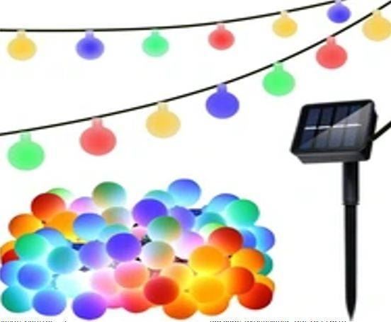 Solárna dekoračná reťaz girlanda 40 LED, farebné, mliečne