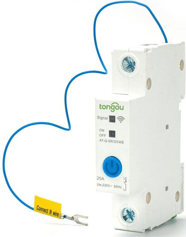 Istič 25A 1P s ovládaním wifi na DIN lištu AT-Q-SR125WE, 90-260AC