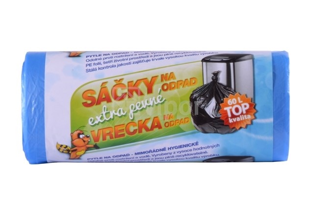 Vrecia na odpad 60L/30ks, 60x70cm, 15µm TOP modrý
