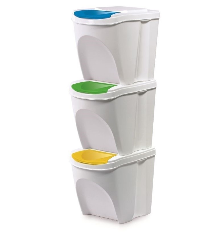 Koš odpadkový tříděný odpad 3x25L SORTIBOX bílá