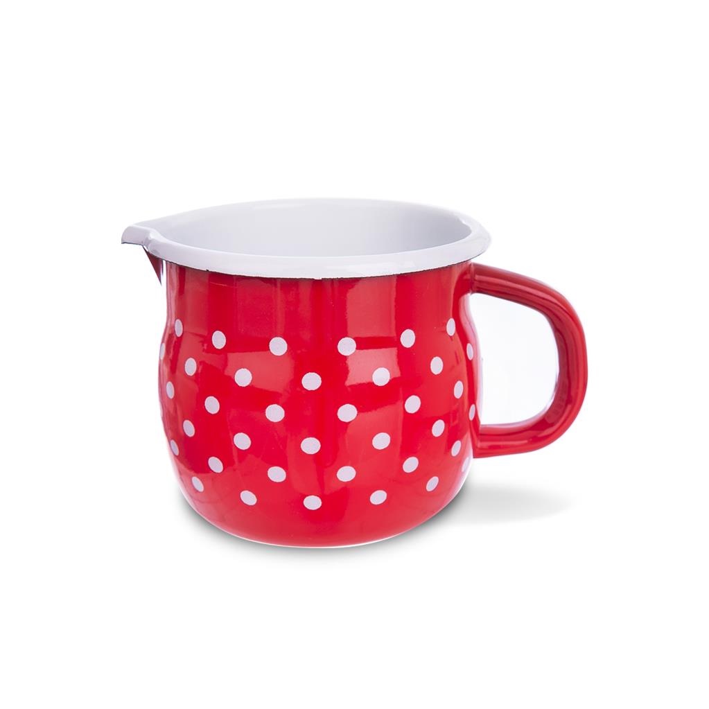Hrnček smalt 730ml ¤10cm s výlevkou BODKA BELLY