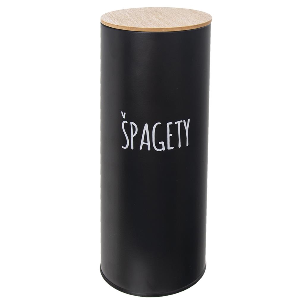 Dóza plech/bambus černá na špagety ¤11cm ORION