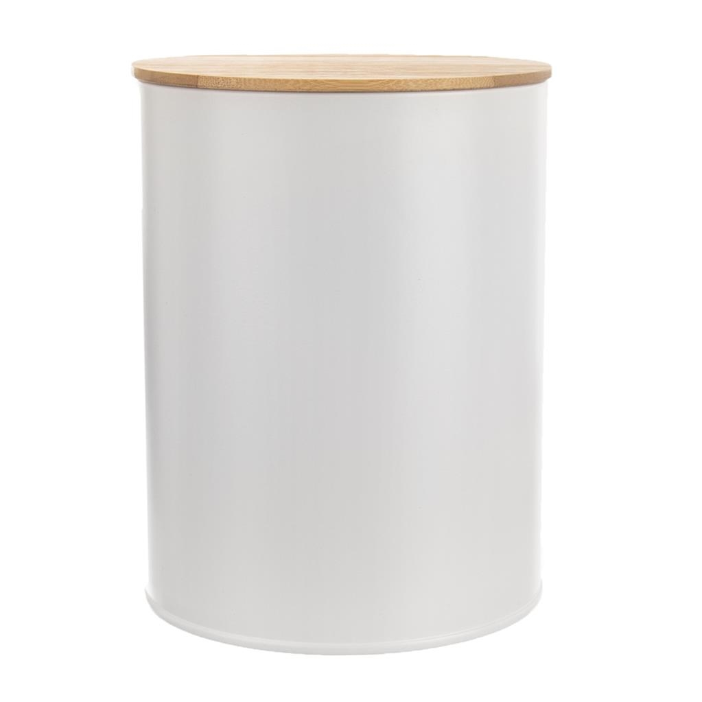 Dóza plech/bambus bílá ¤13cm ORION