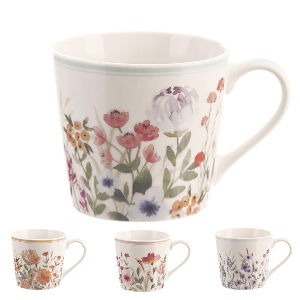 Hrnek porcelán 440ml KVĚT, mix dekorů