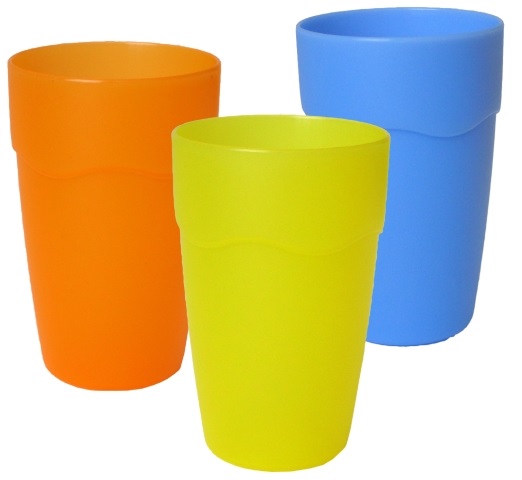 Kelímek PH 300ml transparentní VLNKA CZ, mix barev