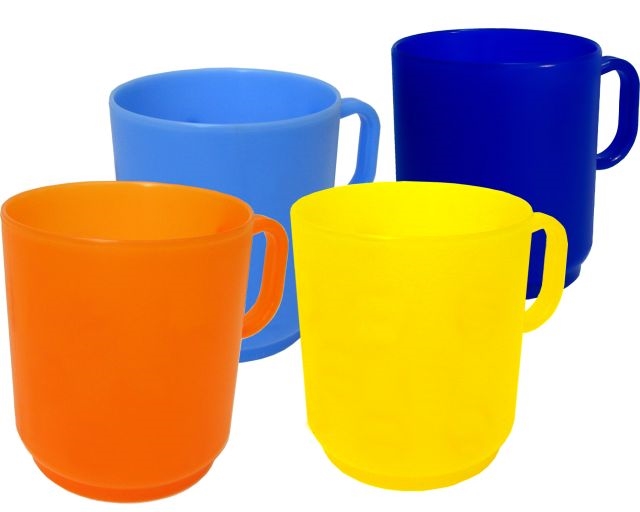 Hrnek dětský plast 250ml COLOR bez dekoru CZ, mix barev