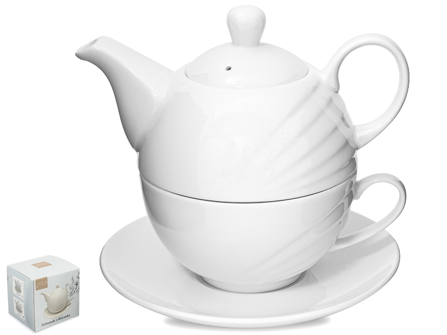 Konvice porcelán 320ml + hrnek 240ml WHITE